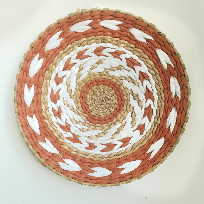Boho Wall Decor - Handcrafted Rattan Grass Weaving - Moroccan Style