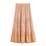 Boho Skirt, Hippie Skirts, Maxi Skirt, Crimson Fire Pink