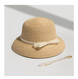 Boho Sun Beach Hat - Wide Brim Straw Hat with Bow