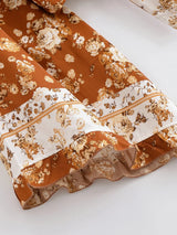 Bohemian Two Piece Set – Bluebell Aria Floral Crop Top and Flowing Maxi Skirt