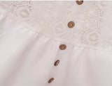 Boho Mini Dress – Boho White Dres –“Whisper Light” Batwing Sleeve Mini Sundress with Buttons