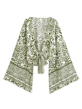 Boho Blouse – ““Seaside Song” Floral Long Sleeve Tie Front Tope