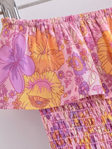 Boho Dress - Sundress - Smocked Dress Scilla Primrose in Pink and Blue