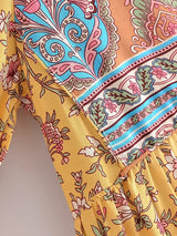 Bohemian Maxi Gown – “Desert Heirloom” Floral Long Sleeve Bohemian Gown