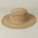 Boho Sun Beach Hat - French Raffia Hepburn Straw Hat