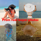Boho Sun Beach Hat - Oversized Wide Brim Travel Straw Hat