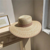 Boho Panama Hat - Natural Wheat Straw Wide Brim Hat