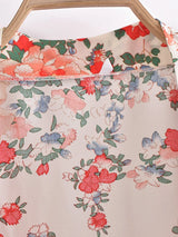 Boho Robe, Kimono Robe, Beach Cover up, Short Robe, Shelta White Floral