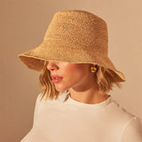 Boho Bucket Hat - Handmade Raffia Wide Brim Beach Hat