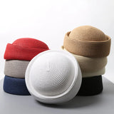 Boho Pillbox Hat - Woven Paper Straw Beret Hat