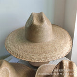 Boho Cowboy Hat - Natural Palm Leaf Wide Brim Hat