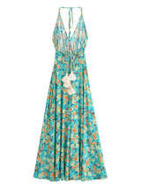 Boho Maxi Dress – “Coastal Reverie” Open Back High-Low Summer Sundress