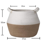Cotton Flax Woven Storage Basket - Versatile Home Decor