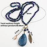 Boho Necklace - RH Precious Turquoise Stones Blue Gypsy