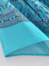 Boho Mini Dress – “Turquoise Reverie” Paisley Batwing Sleeve Loose Dress