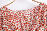 Boho Mini Dress – “Wildflower Waltz” Floral & Leopard Bow-Front Cutout Dress