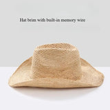 Boho Cowboy Hat - Handmade Raffia Crochet Beach Hat