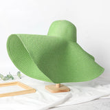 Boho Sun Beach Hat - Oversized Wide Brim Travel Straw Hat