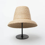 Boho Fedora Hat - 15cm Raffia High Crown Beach Hat