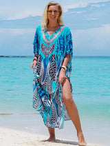 Boho Maxi Dress - Beach Dress, Kaftan Dress Allegra Brown Zebra