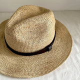 Boho Panama Hat - Natural Raffia Handwoven Straw Hat