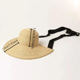 Boho Sun Beach Hat - Retro Handwoven Raffia Wide Brim Hat