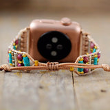 Boho Apple Watch Band - Bohemia Turquoises Beaded Wrist Bracelet Rope Strap