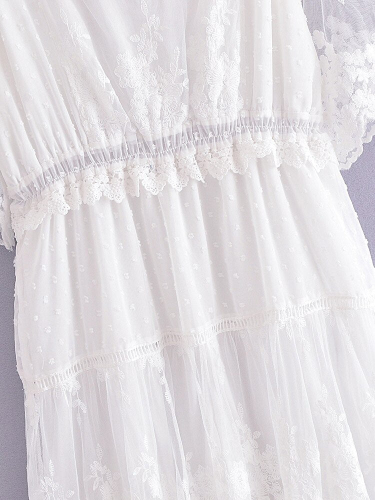 Maxi Dress - Boho Dress - Sundress - Lace Dress - White Celia