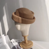 Boho Pillbox Hat - British Wool Felt Painter Beret