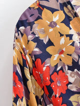 Boho Blouse – ““Seaside Song” Floral Long Sleeve Tie Front Tope