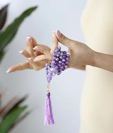 Boho Necklace - Crystal Amethyst Spiritual Lotus Pendant Malas Necklaces
