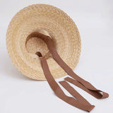 Boho Sun Beach Hat - Wide Brim Straw Hat with Chin Strap