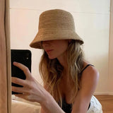 Boho Bucket Hat - Handmade Raffia Crochet Beach Hat