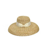 Boho Boater Hat - French Wheat Straw Wide Brim Hat