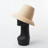 Boho Fedora Hat - 15cm Raffia High Crown Beach Hat