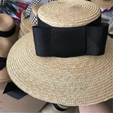 Wide Brim Beach Hats for Women - Sun Hats with Black Ribbon - Josy