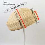 Boho Pillbox Hat - Handwoven Straw Beret Beach Hat