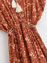 Amber Garden brown floral maxi dress detail