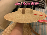 Boho Hat, Sun Beach Hat, Wide Brim Straw Hat, Retro Hat Bella, in Red, Blue, Pink and Black