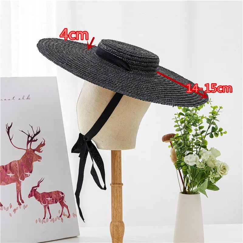 Boho Hat, Sun Beach Hat, Wide Brim Straw Hat, Retro Hat Bella, in Red, Blue, Pink and Black