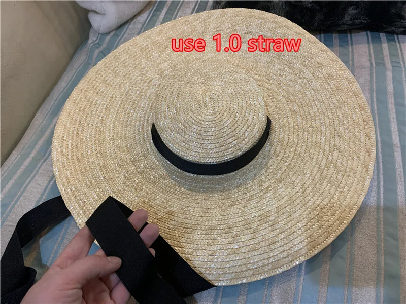 Boho Hat, Sun Beach Hat, Wide Brim Straw Hat, Retro Hat Bella, in Red, Blue, Pink and Black