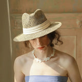 Boho Sun Beach Hat - Handwoven Seagrass Panama Hat cover image
