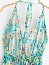 Coastal Reverie high-low dress product view and fabric detail