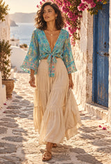 Festival Muse floral tie-front blouse editorial movement