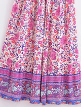 Lavender Reverie purple floral dress, garment and fabric detail