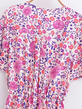 Lavender Reverie purple floral dress, garment and fabric detail