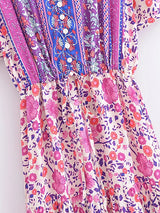 Lavender Reverie purple floral dress, garment and fabric detail