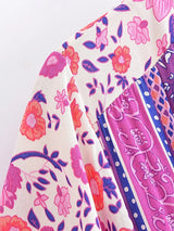 Lavender Reverie purple floral dress, garment and fabric detail
