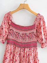 Meadow Serenade floral mini dress product view and detail