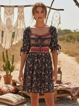 Meadow Serenade floral mini dress product view and detail